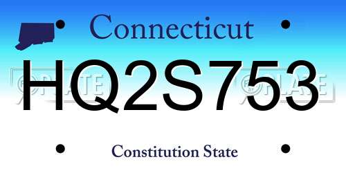 HQ2S753 Connecticut License Plate