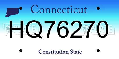 HQ76270 Connecticut License Plate