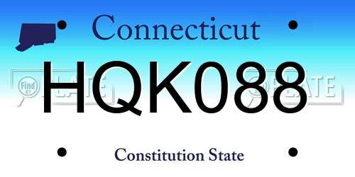 HQK088 Connecticut License Plate