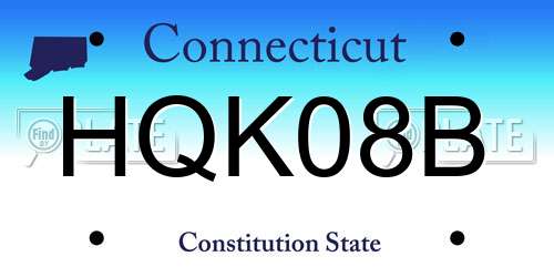 HQK08B Connecticut License Plate