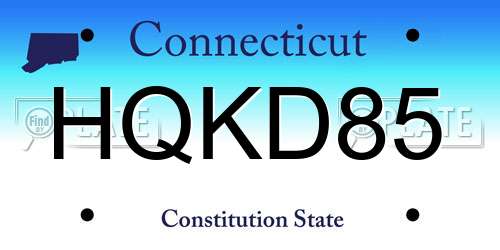 HQKD85 Connecticut License Plate