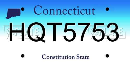 HQT5753 Connecticut License Plate