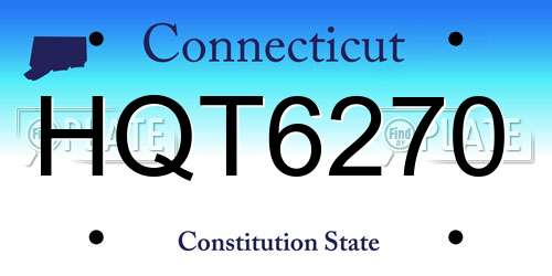 HQT6270 Connecticut License Plate