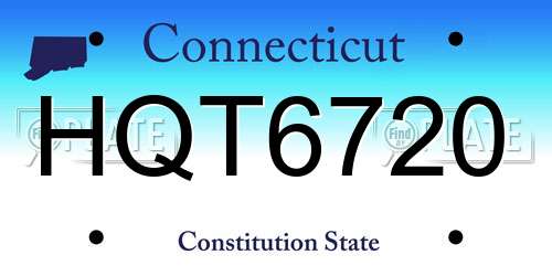 HQT6720 Connecticut License Plate