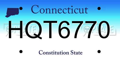 HQT6770 Connecticut License Plate