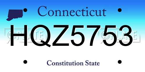 HQZ5753 Connecticut License Plate