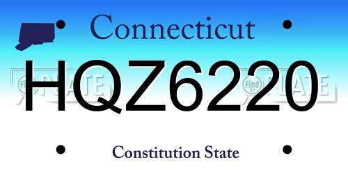 HQZ6220 Connecticut License Plate