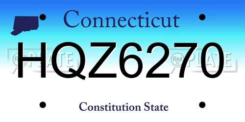 HQZ6270 Connecticut License Plate
