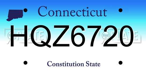 HQZ6720 Connecticut License Plate