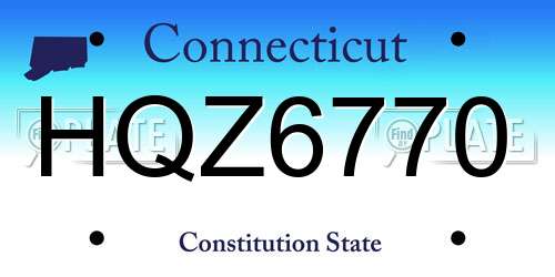 HQZ6770 Connecticut License Plate