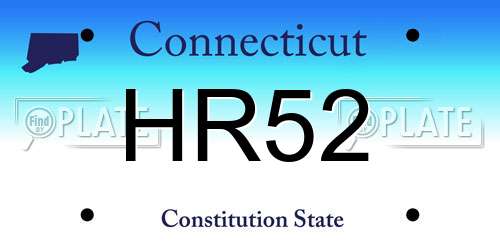 HR52 Connecticut License Plate