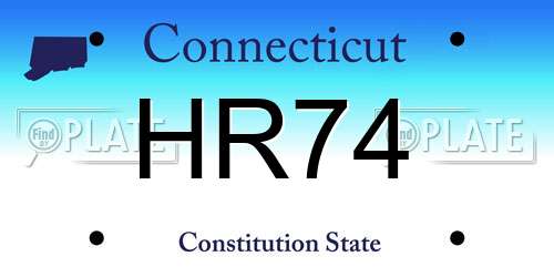 HR74 Connecticut License Plate