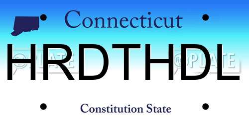 HRDTHDL Connecticut License Plate