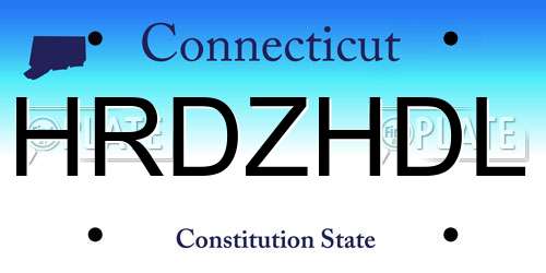 HRDZHDL Connecticut License Plate