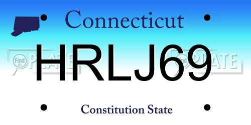 HRLJ69 Connecticut License Plate