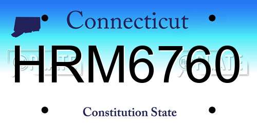 HRM6760 Connecticut License Plate
