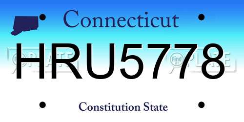 HRU5778 Connecticut License Plate