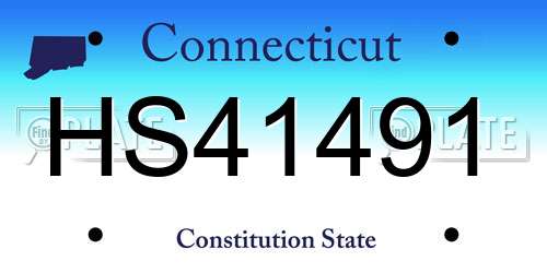 HS41491 Connecticut License Plate
