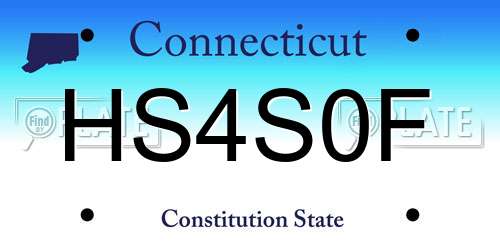 HS4S0F Connecticut License Plate