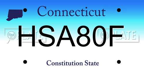 HSA80F Connecticut License Plate