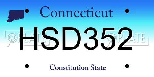 HSD352 Connecticut License Plate