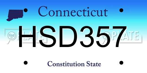 HSD357 Connecticut License Plate