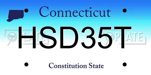 HSD35T Connecticut License Plate