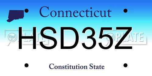 HSD35Z Connecticut License Plate