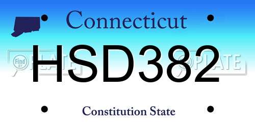 HSD382 Connecticut License Plate