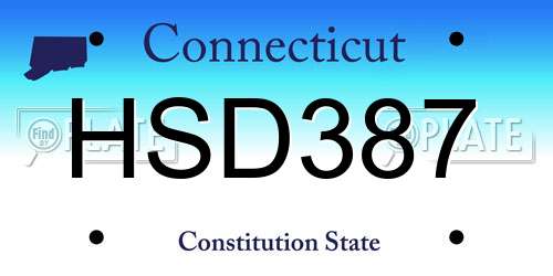 HSD387 Connecticut License Plate