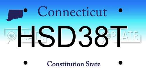 HSD38T Connecticut License Plate
