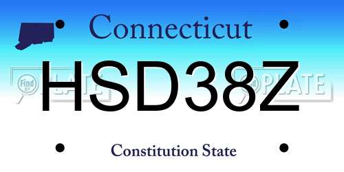 HSD38Z Connecticut License Plate
