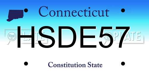 HSDE57 Connecticut License Plate