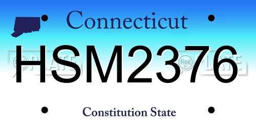 HSM2376 Connecticut License Plate