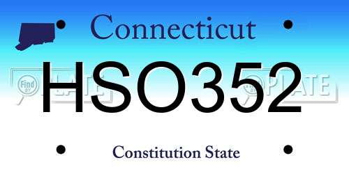 HSO352 Connecticut License Plate