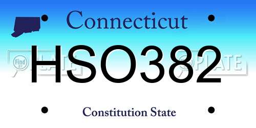 HSO382 Connecticut License Plate