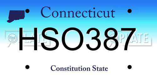 HSO387 Connecticut License Plate