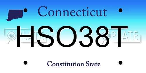 HSO38T Connecticut License Plate