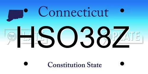 HSO38Z Connecticut License Plate