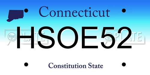 HSOE52 Connecticut License Plate