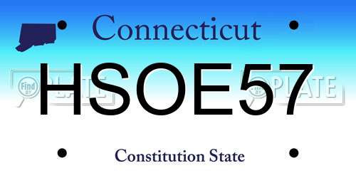HSOE57 Connecticut License Plate