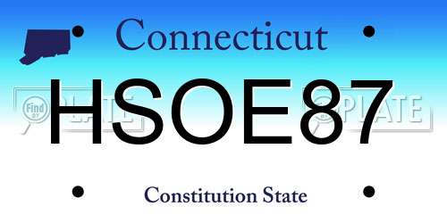 HSOE87 Connecticut License Plate