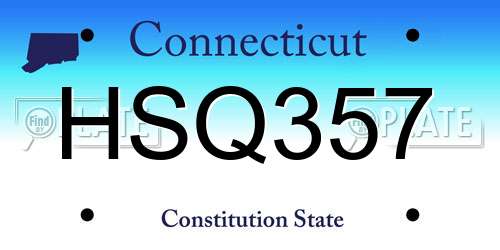 HSQ357 Connecticut License Plate