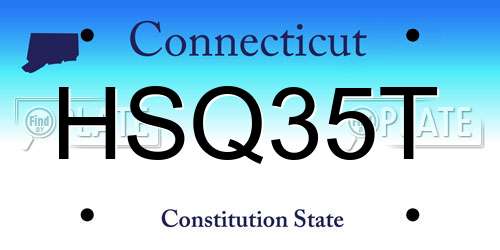 HSQ35T Connecticut License Plate