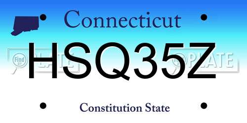 HSQ35Z Connecticut License Plate