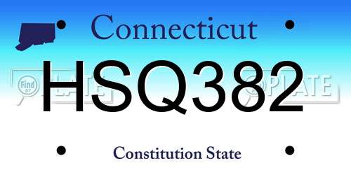 HSQ382 Connecticut License Plate