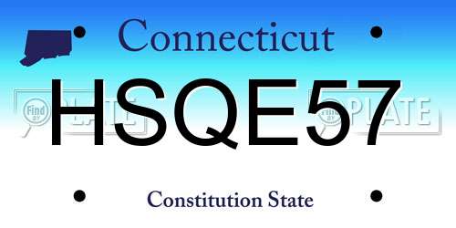 HSQE57 Connecticut License Plate