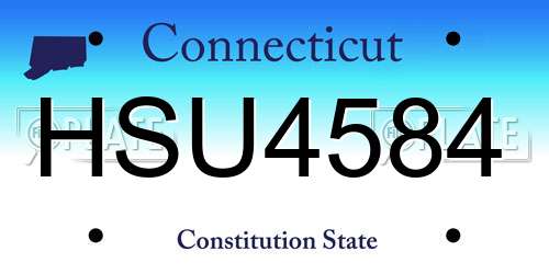 HSU4584 Connecticut License Plate