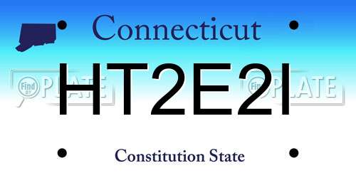 HT2E2I Connecticut License Plate