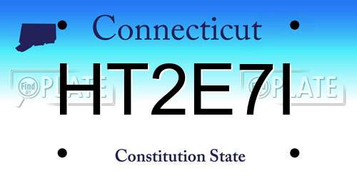 HT2E7I Connecticut License Plate